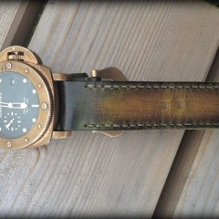 panerai bronzo sur bracelet montre cuir canotage modèle aran