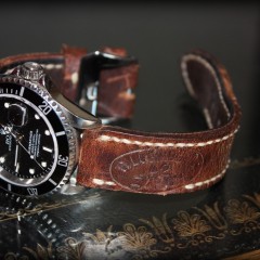 rolex submariner sur bracelet montre cuir ammo