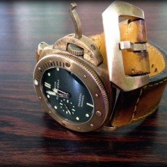 panerai bronzo sur bracelet montre cuir canotage modèle molene