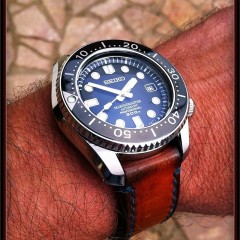 seiko marine master sur bracelet montre cuir canotage