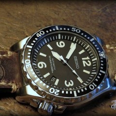 seiko spork sur bracelet montre cuir ammo