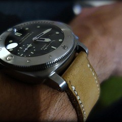 panerai submersible sur bracelet montre cuir canotage modele kallisté