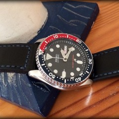 seiko pepsi sur bracelet montre cuir canotage modele dalkey