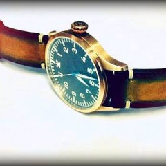 montre archimede pilot bronze sur bracelet montre cuir canotage modèle aran