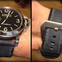 panerai luminor marina sur bracelet montre cuir canotage modele kallisté gris