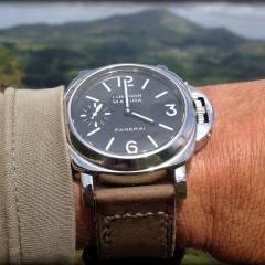 panerai 001 sur bracelet montre cuir canotage modele kalliste kaki
