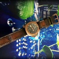 panerai 382 sur bracelet montre patiné