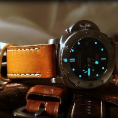 panerai submersible sur bracelet montre patiné