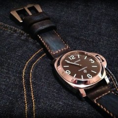 panerai sur bracelet montre patinée anaho