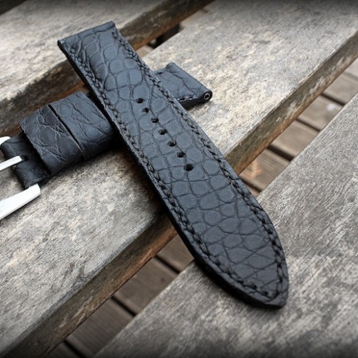 bracelet montre alligator vanuatu noir