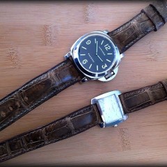 panerai et baume et emrcier sur bracelet alligator vanuatu arabica