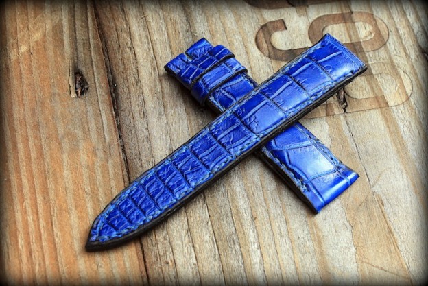 bracelet montre alligator vanuatu bleu