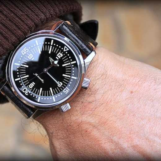 longines legend diver sur black ammo canotage