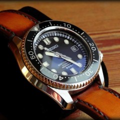 seiko marinemaster sur bracelet montre patinée soay