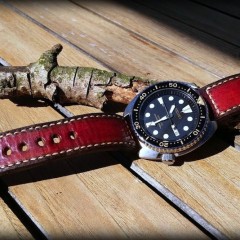 seiko turtle sur bracelet patiné lampedusa