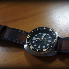 seiko new turtle sur strap patiné canotage